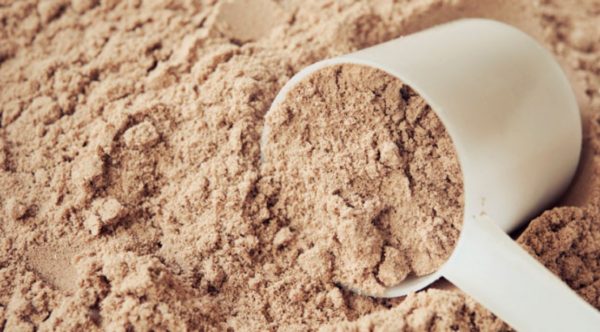 protein powder with scoop