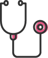 stethoscope icon black and red